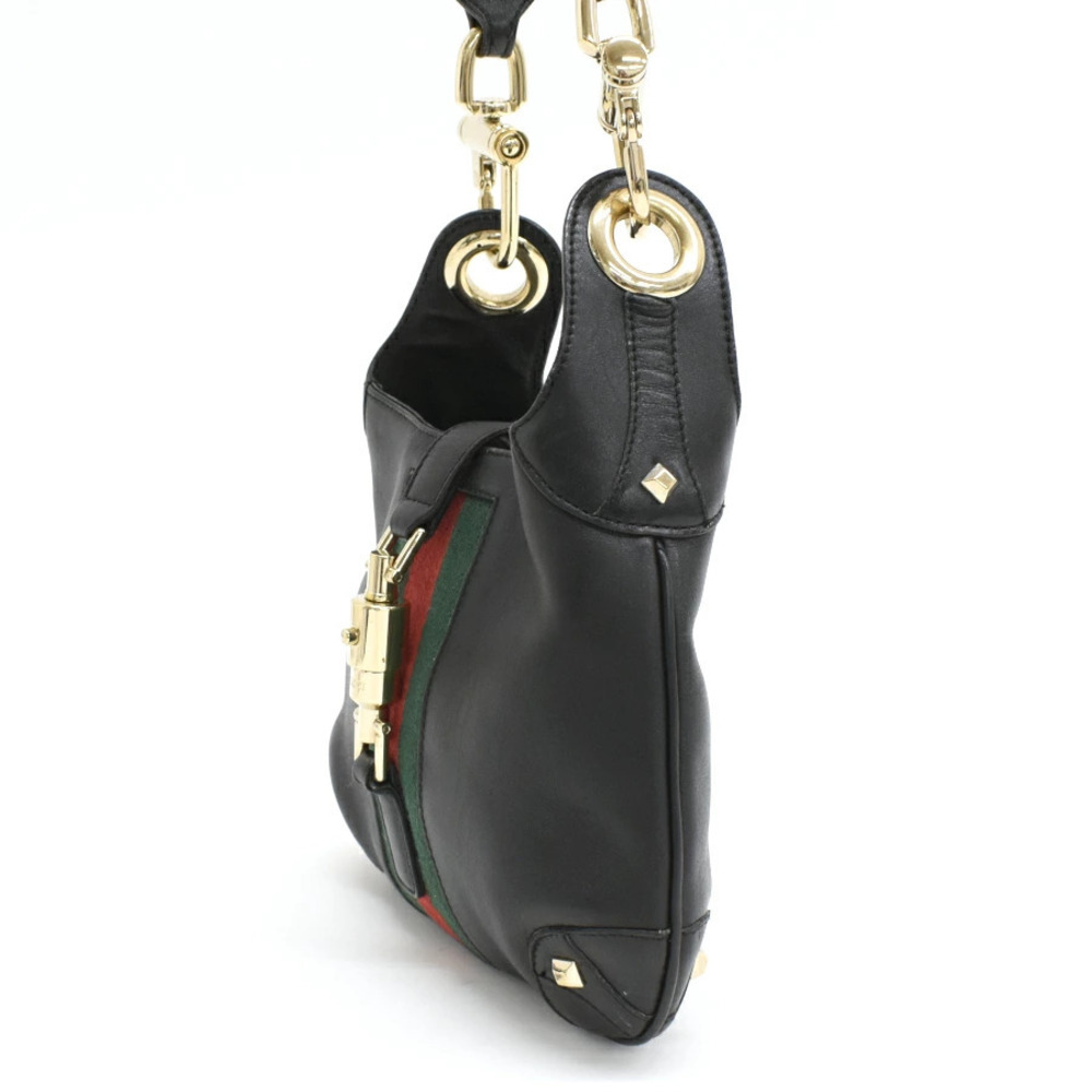 Gucci Handbag Leather Black Jackie Sherry